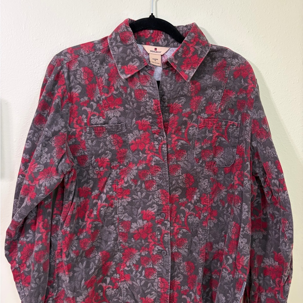 Woolrich Red and Gray Floral Shirt